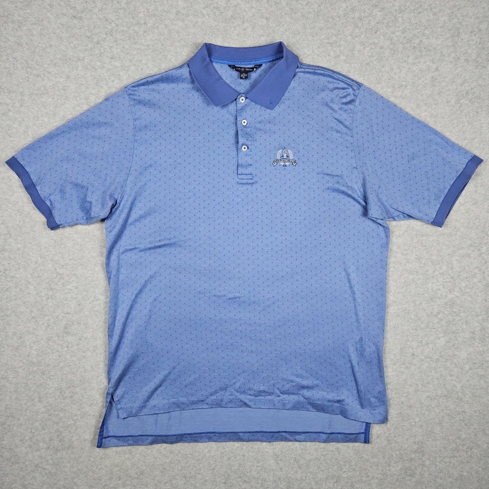 Vintage Polo Golf Ralph Lauren (Men's XL) Blue Golf Shirt Newport Beach Stretch